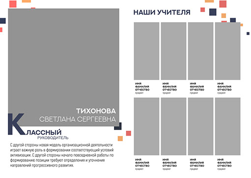 Разворот выпускного альбома Разворот выпускного альбома