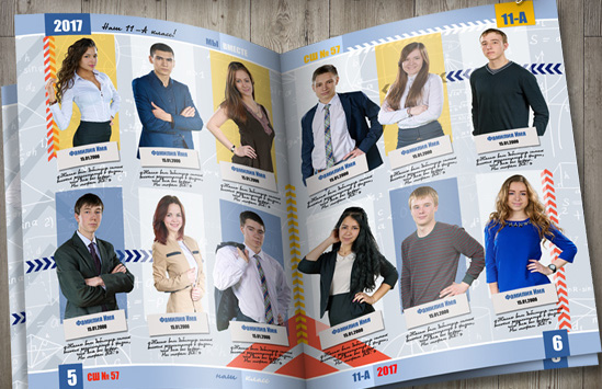 Разворот выпускного альбома Разворот выпускного альбома