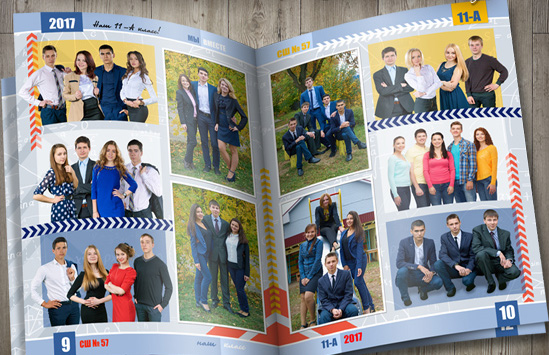 Разворот выпускного альбома Разворот выпускного альбома