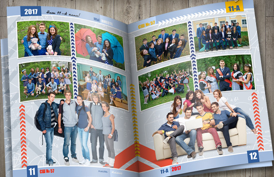 Разворот выпускного альбома Разворот выпускного альбома