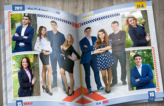 Разворот выпускного альбома Разворот выпускного альбома