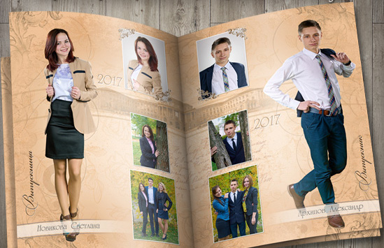 Разворот выпускного альбома Разворот выпускного альбома