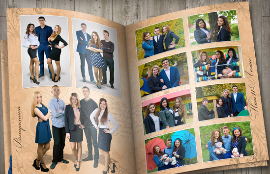 Разворот выпускного альбома Разворот выпускного альбома